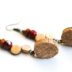 Recycled Cork Earrings, Chinese Dra..