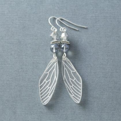 Fairy Wing Earrings, Cicada Wing Earrings, Cicada..