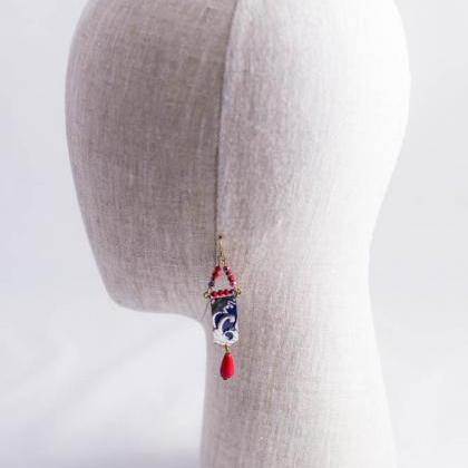 Red, Blue, Silver And Gold Bohemian Triangle..