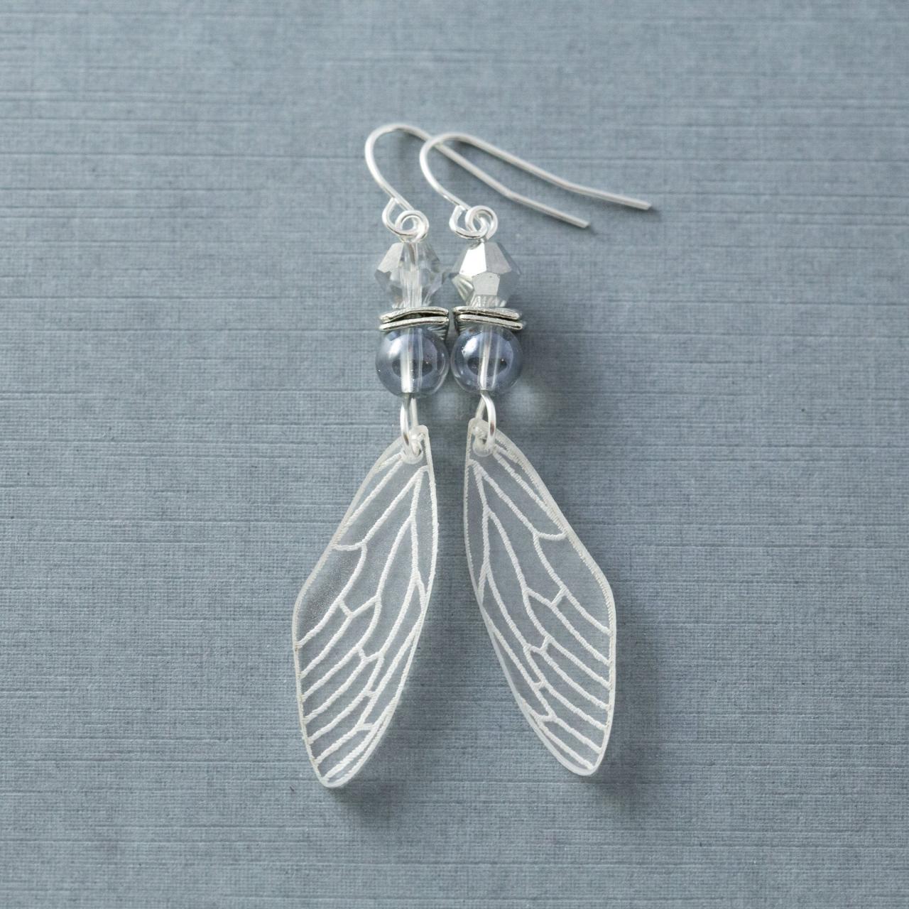 Fairy Wing Earrings, Cicada Wing Earrings, Cicada Earrings, Insect Wing Earrings, Acrylic Earrings, Nature Jewelry
